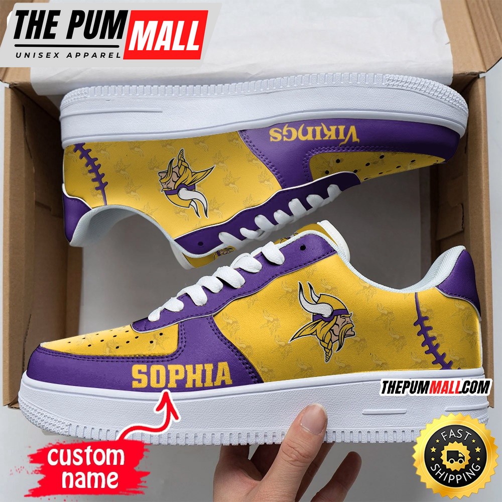 Custom NFL Minnesota Vikings Air Force 1 Shoes Fashionable Air Force 1