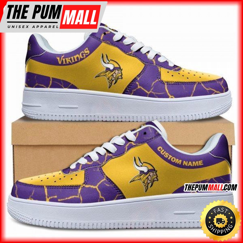 Custom NFL Minnesota Vikings Air Force 1 Shoes Sneaker Football Shoes For Fans