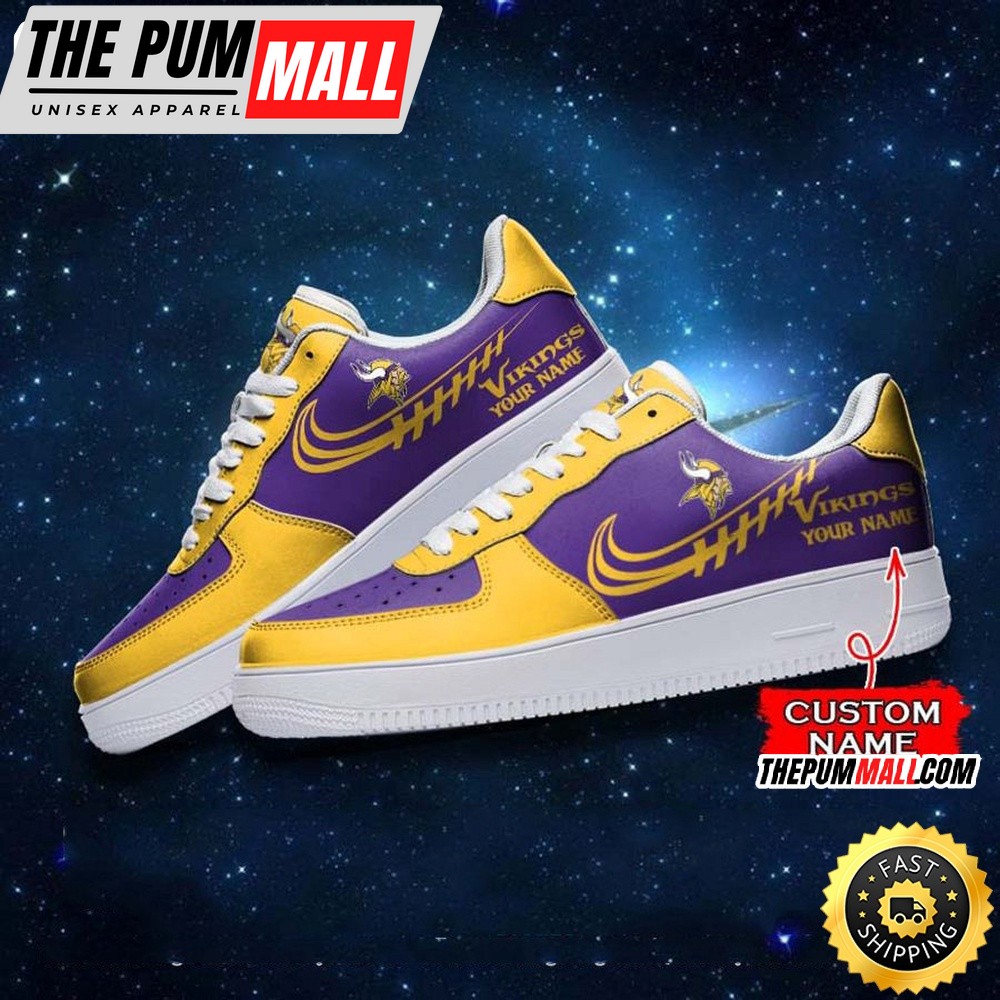 Custom NFL Minnesota Vikings Air Force 1 Shoes Sneaker Football Shoes For Sport Fans