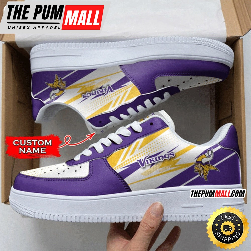 Custom NFL Minnesota Vikings Air Force 1 Shoes Sports Sneaker For Fans