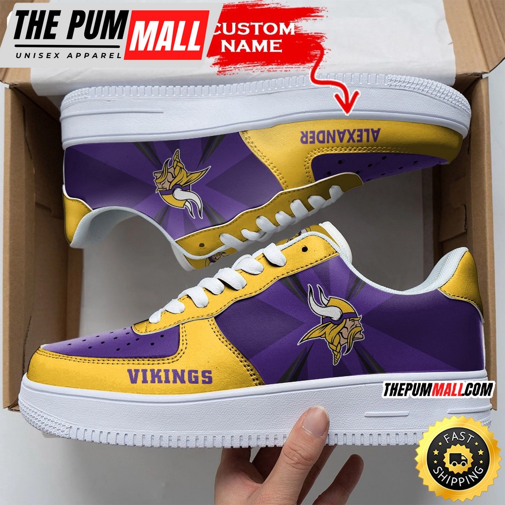 Custom NFL Minnesota Vikings Air Force 1 Shoes Versatile AF1 Series