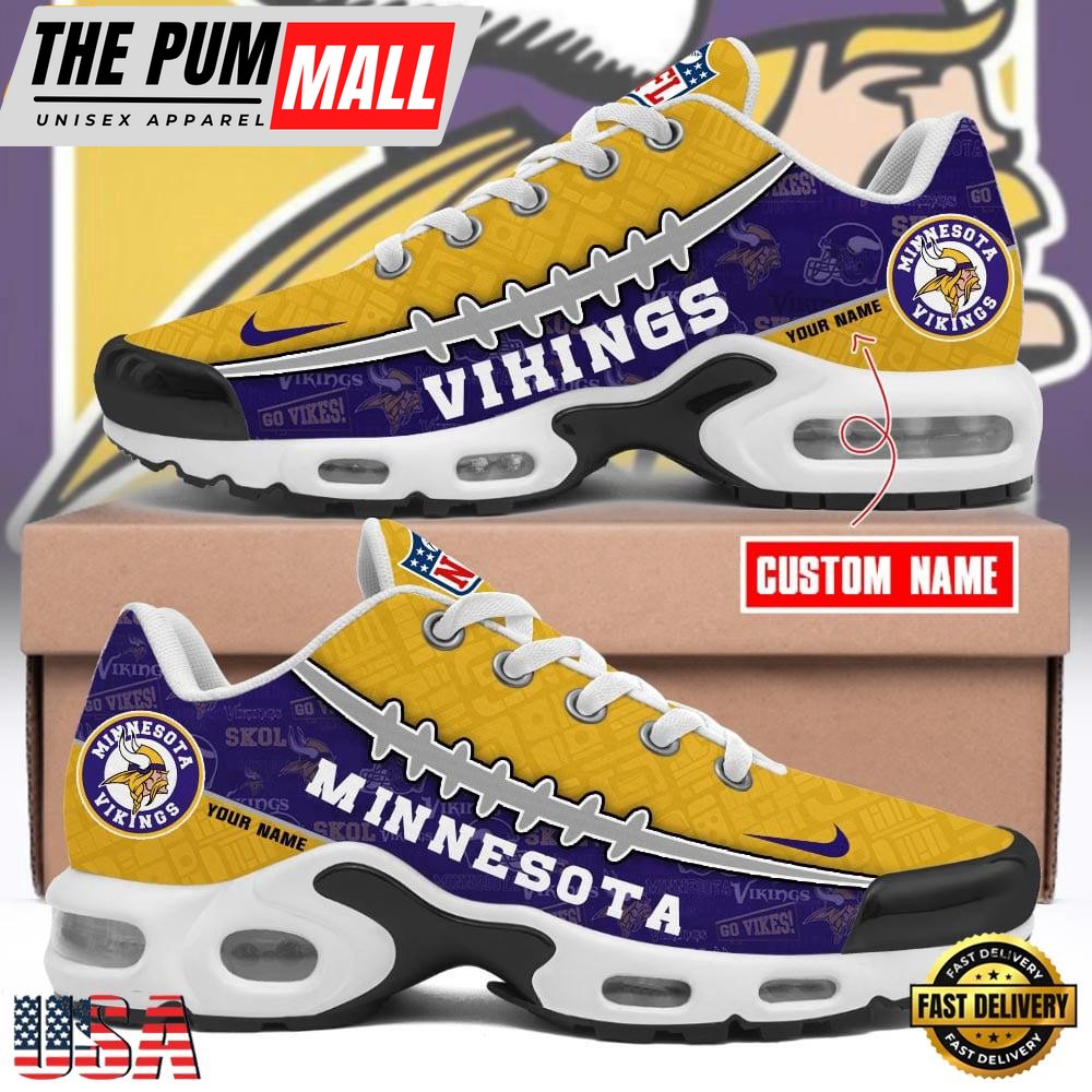 Custom NFL Minnesota Vikings Limited Design Air Max Plus Shoes Running Sneakers
