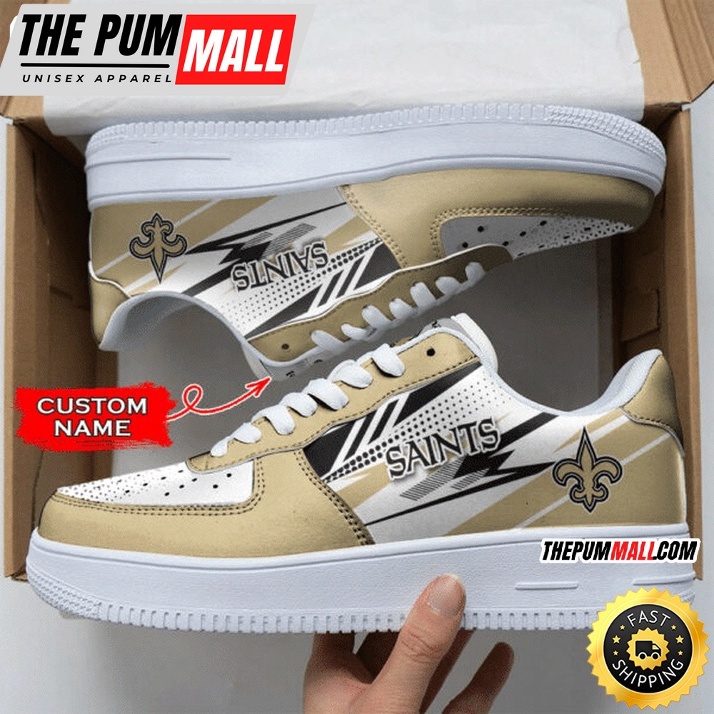 Custom NFL New Orleans Saints Air Force 1 Shoes Sports Sneaker For Fans