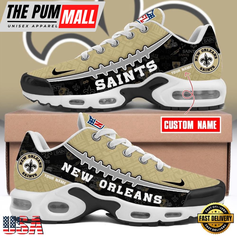Custom NFL New Orleans Saints Limited Design Air Max Plus Shoes Running Sneakers