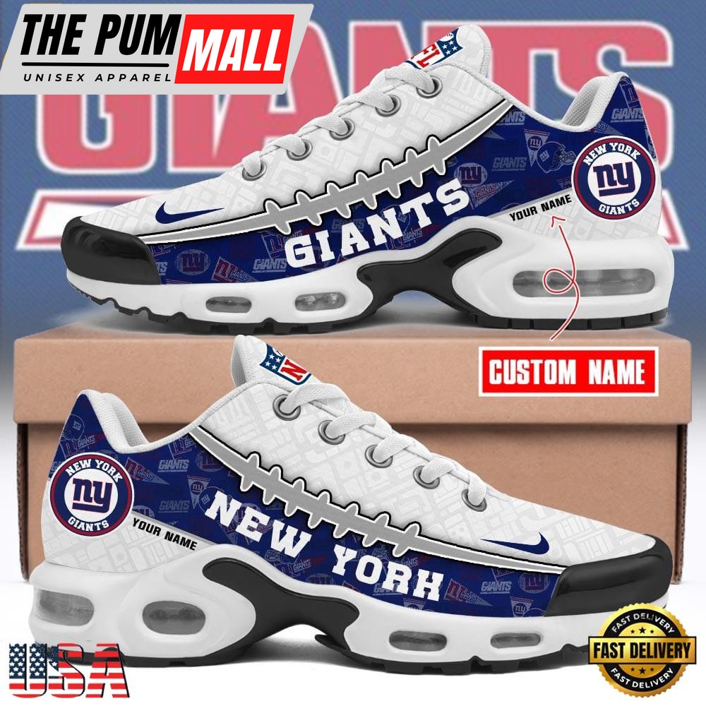Custom NFL New York Giants Limited Design Air Max Plus Shoes Running Sneakers