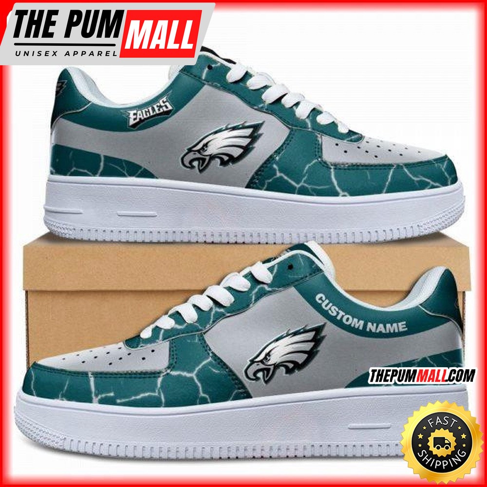 Custom NFL Philadelphia Eagles Air Force 1 Shoes Sneaker Football Shoes For Fans