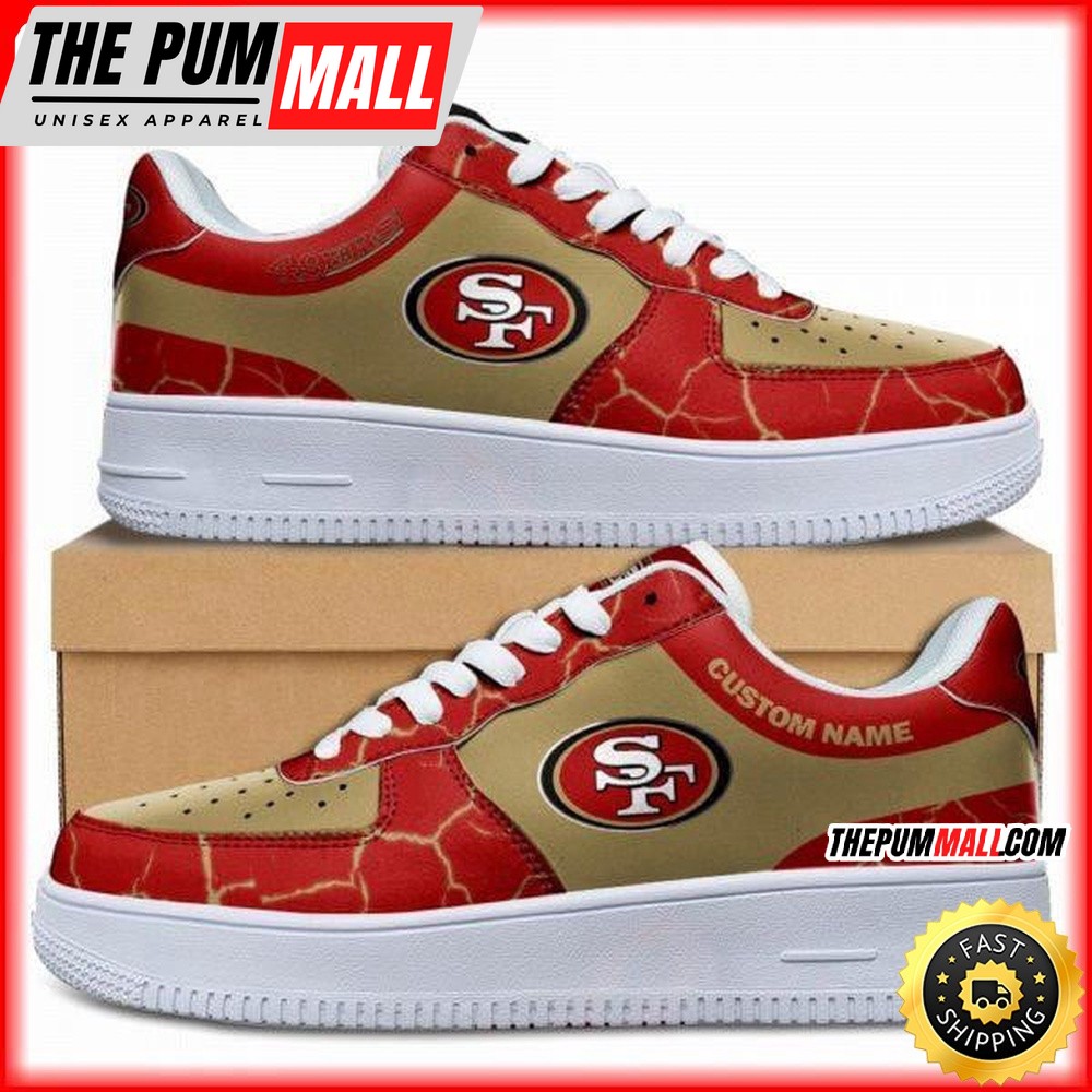 Custom NFL San Francisco 49ers Air Force 1 Shoes Sneaker Football Shoes For Fans