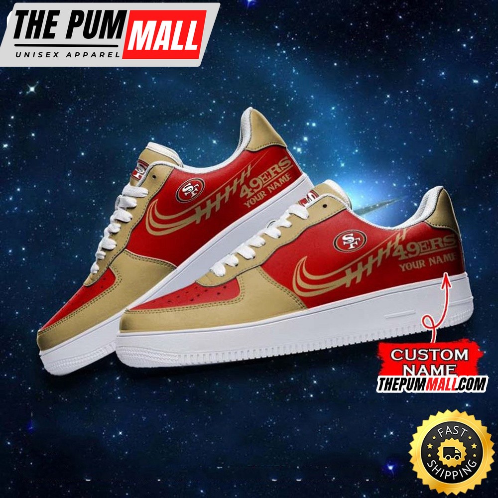 Custom NFL San Francisco 49Ers Air Force 1 Shoes Sneaker Football Shoes For Sport Fans