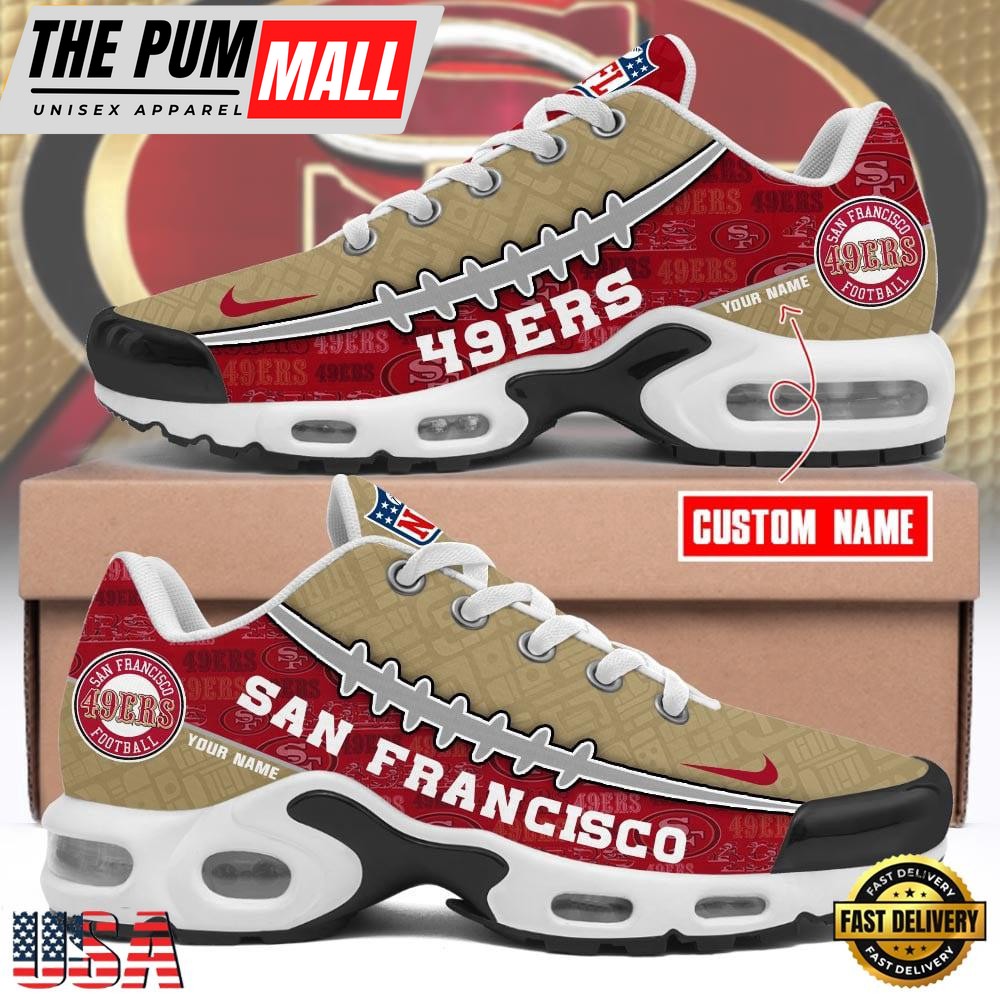 Custom NFL San Francisco 49ers Limited Design Air Max Plus Shoes Running Sneakers
