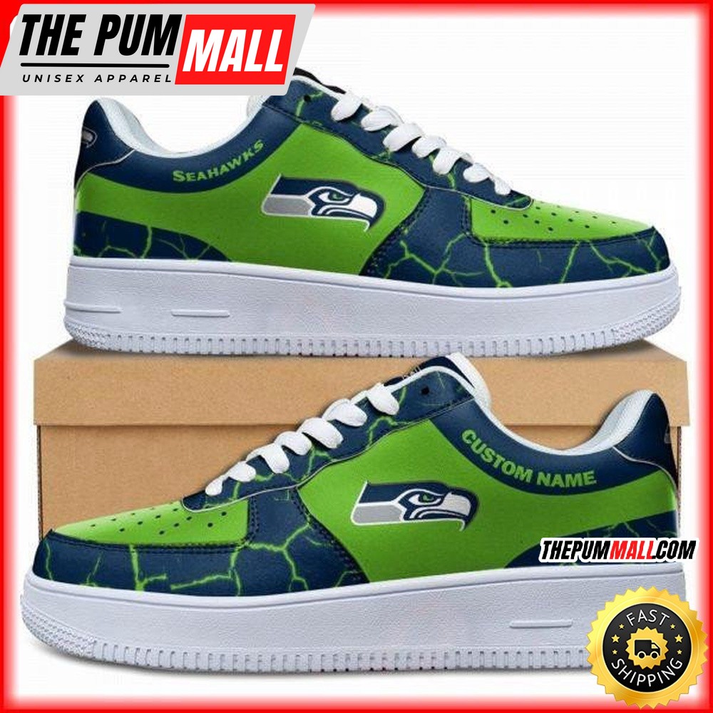 Custom NFL Seattle Seahawks Air Force 1 Shoes Sneaker Football Shoes For Fans