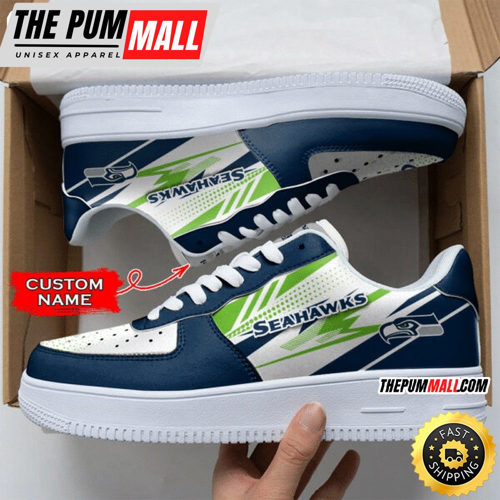 Custom NFL Seattle Seahawks Air Force 1 Shoes Sports Sneaker For Fans
