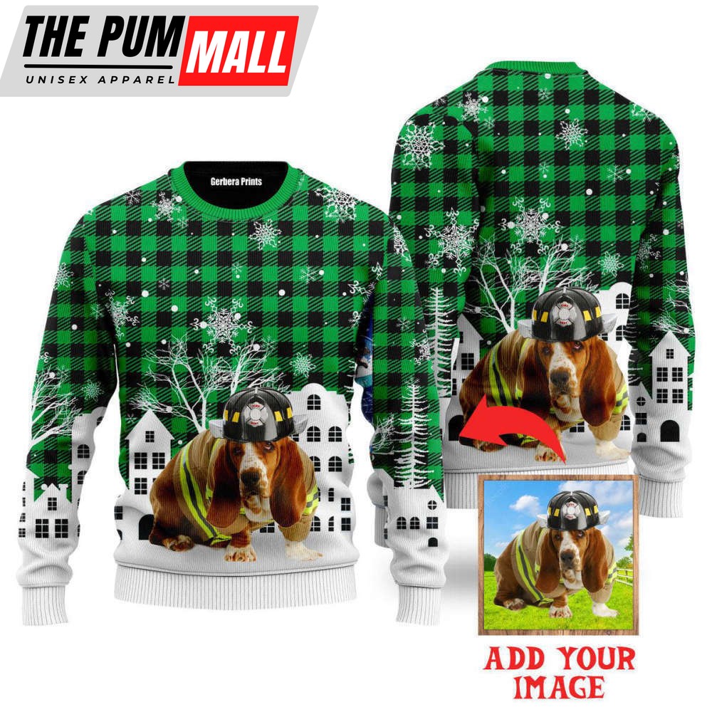 Custom Photo Dog In Christmas City Custom Christmas Sweaters For Men & Women