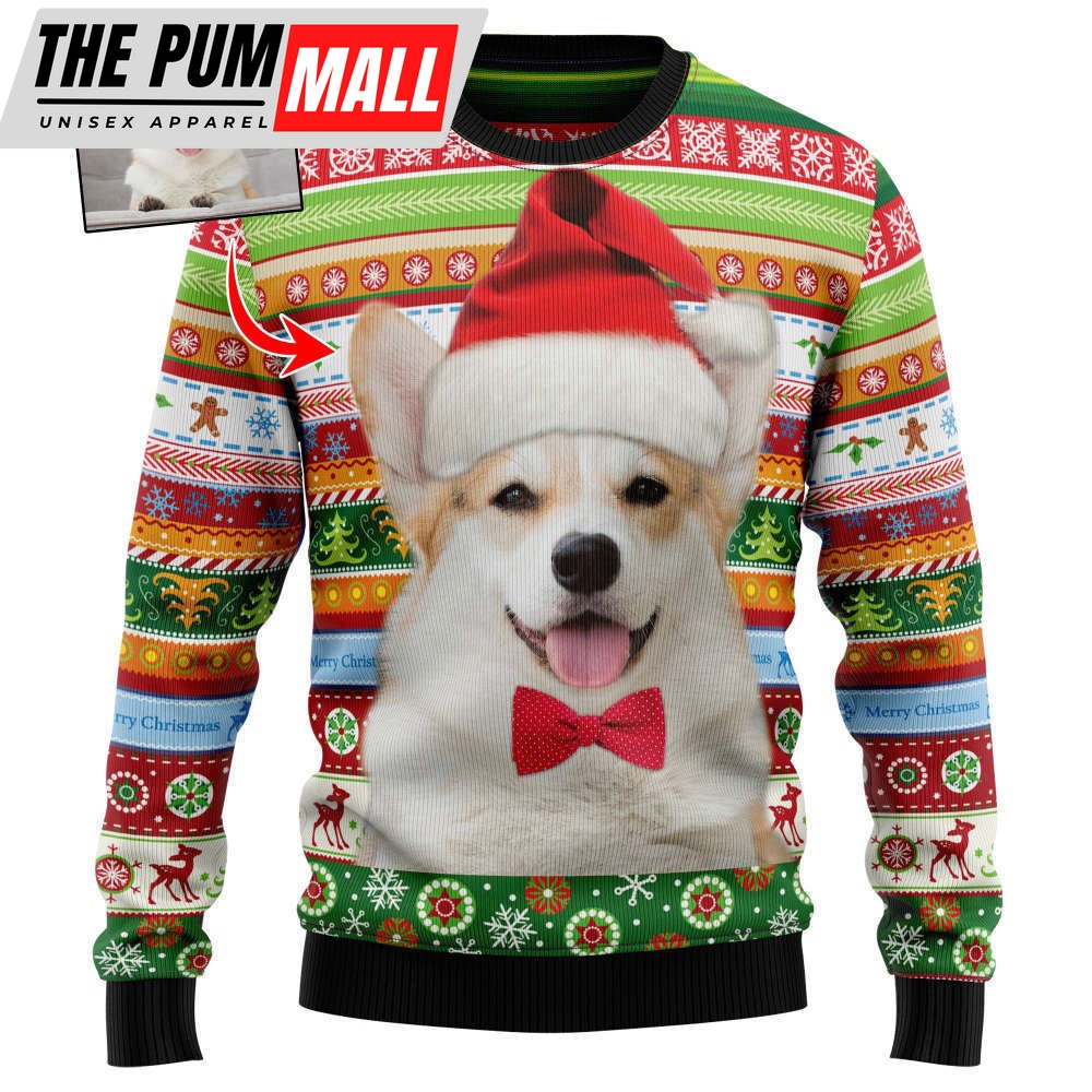 Custom Photo Dog Merry Christmas Sweater – Holiday Gift Noel Malalan