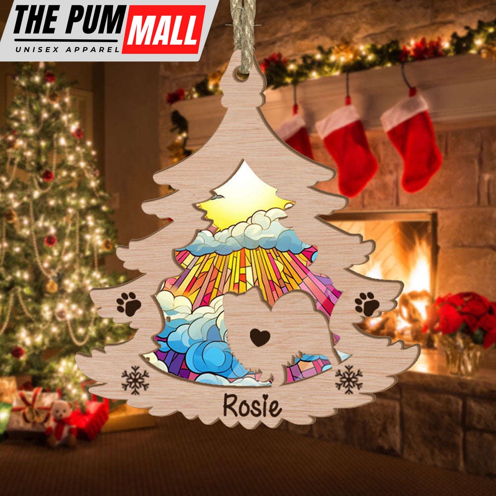 Custom Pomeranian Pine Tree Suncatcher Ornament Gift for Dog Lover Limited Edition