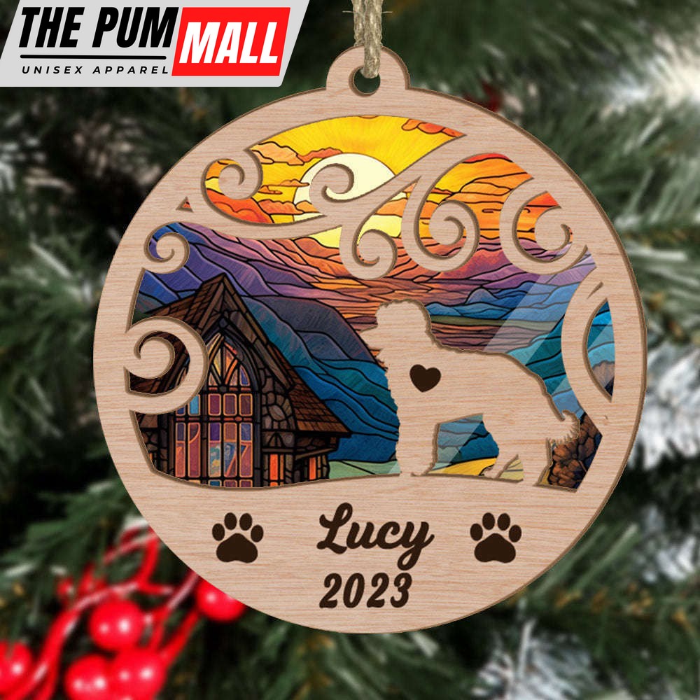 Custom Suncatcher Ornament Poodle – Sunset Background Custom Name and Year Christmas Gift for Dog Lover Limited Edition