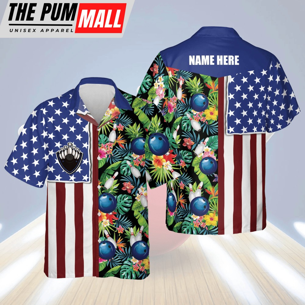 Custom Texas Flag Hawaiian Bowling Shirt for Men – Personalized & Unique