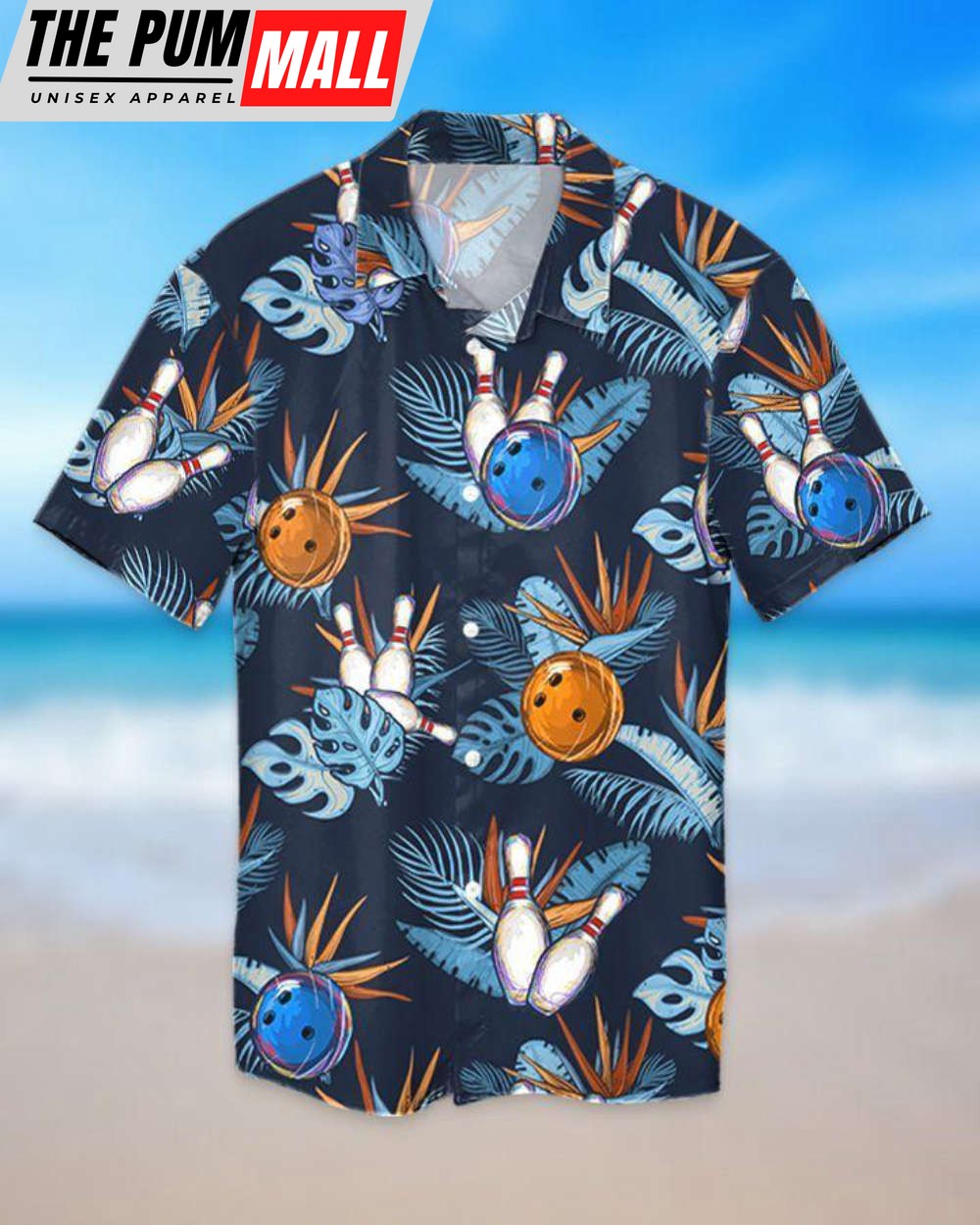 Customizable Tropical Hawaiian Shirt for Men & Women – HL2232: Name & Bowling Design