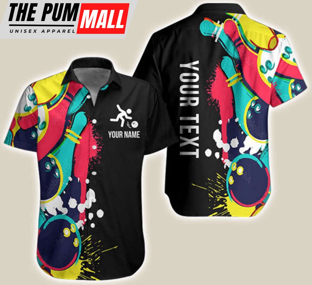 Customize Bowling Hawaiian Shirt, Bowling Color Shirt, Bowling Shirt – Best Gift For Bowling Lovers, Bowling Team