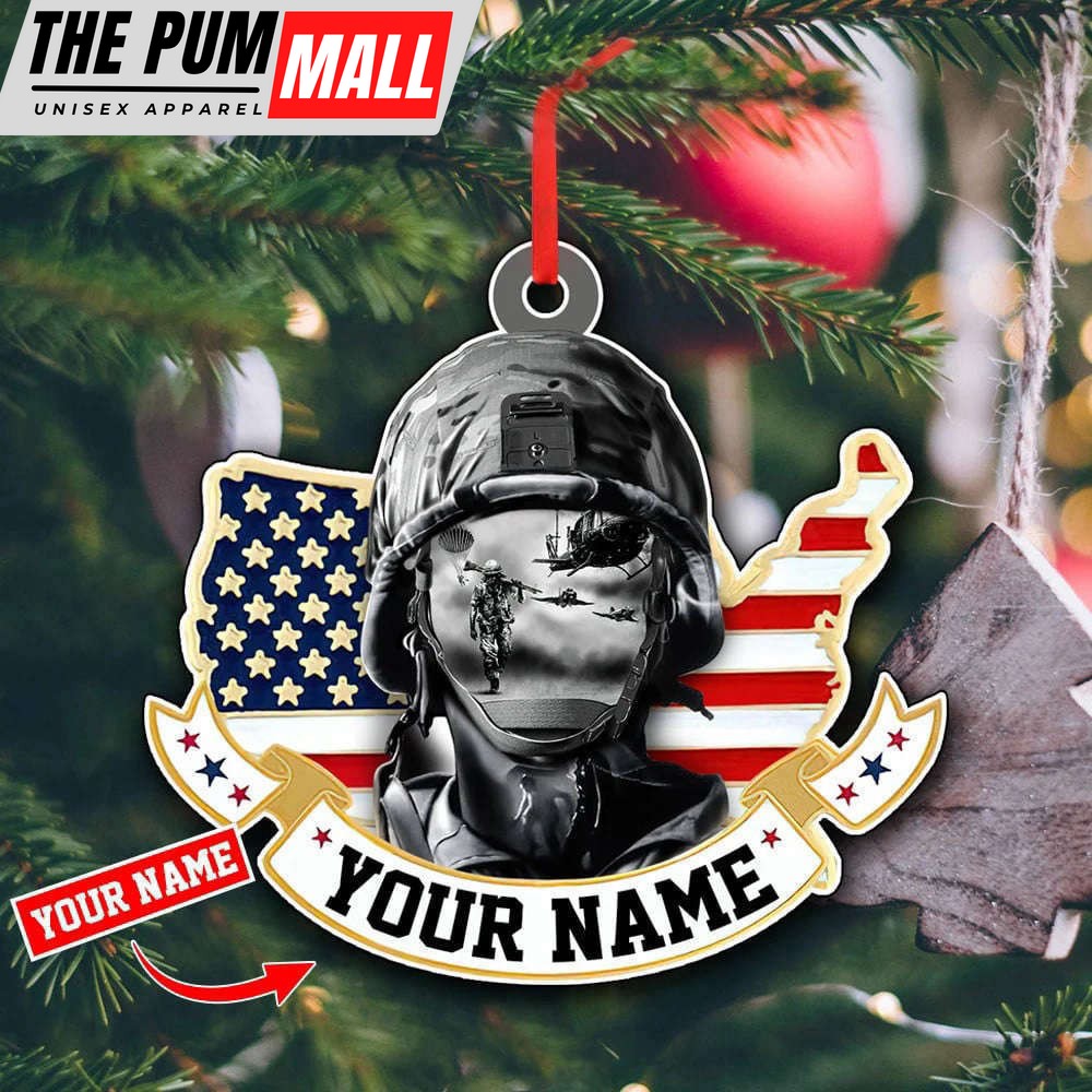 Customized American Veteran Ornament Memorial US Military Ornament Christmas Hanging Decor Limited Edition