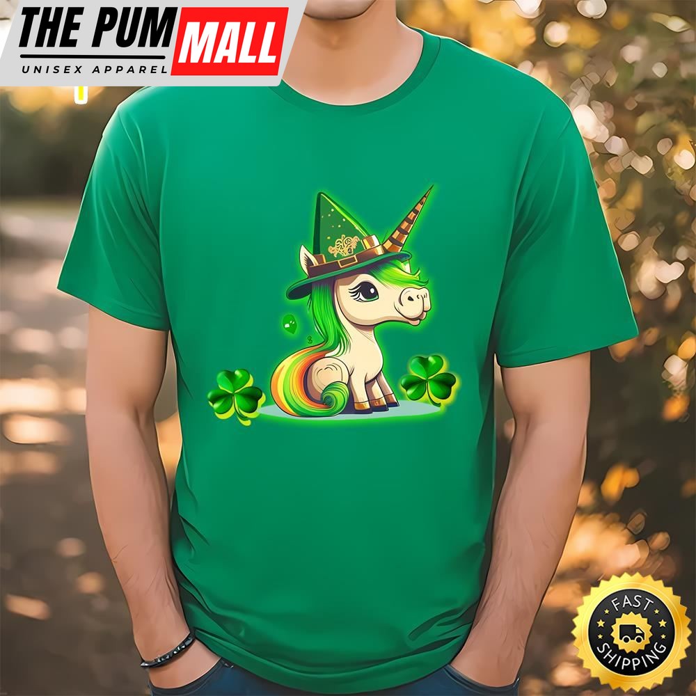 Cute And Funny St Patricks Day Unicorn Design Lepricorn T-shirt
