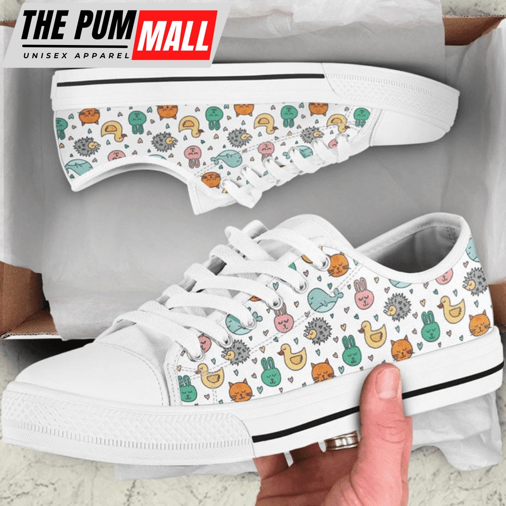 Cute Animal Whale Bunny Duck Low Top Shoes PN206081Sb