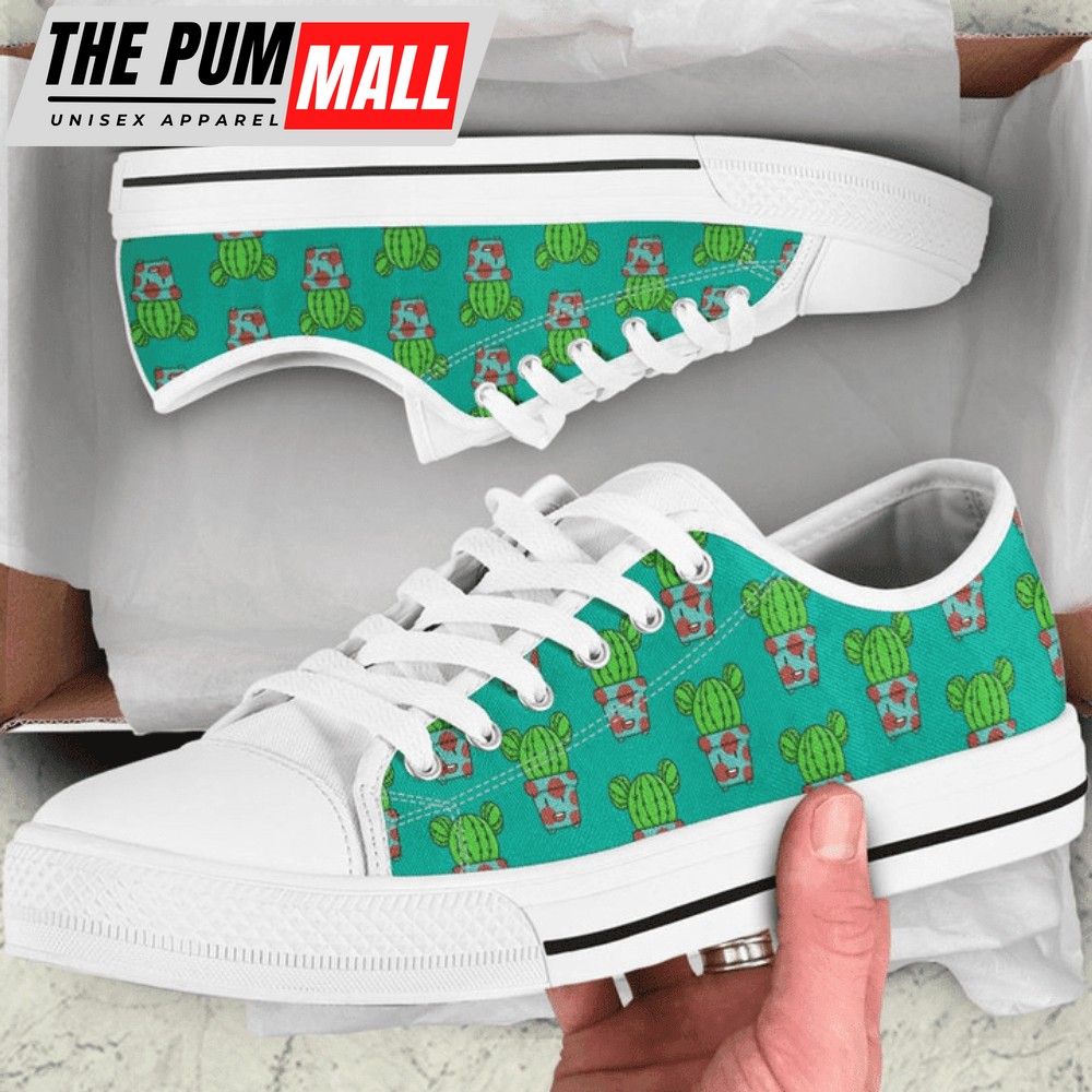 Cute Cactus Low Top Shoes PN206062Sb – Stylish & Sustainable Footwear