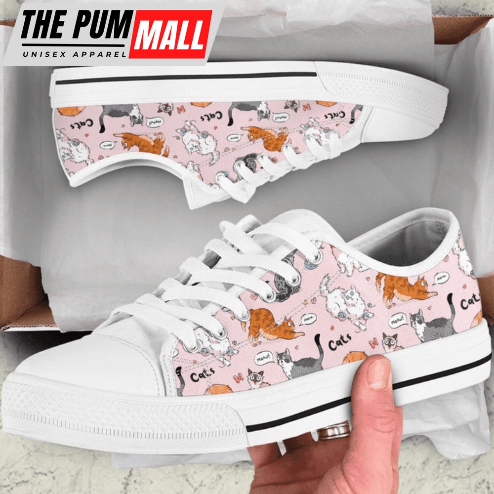 Cute Cat Low Top Shoes PN206065Sb – Comfortable & Trendy Footwear