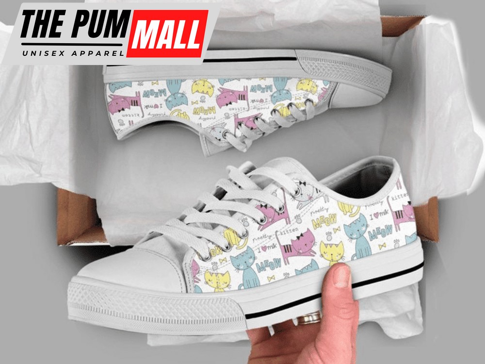 Cute Cat Low Top Shoes PN206068Sb – Stylish & Sustainable Footwear