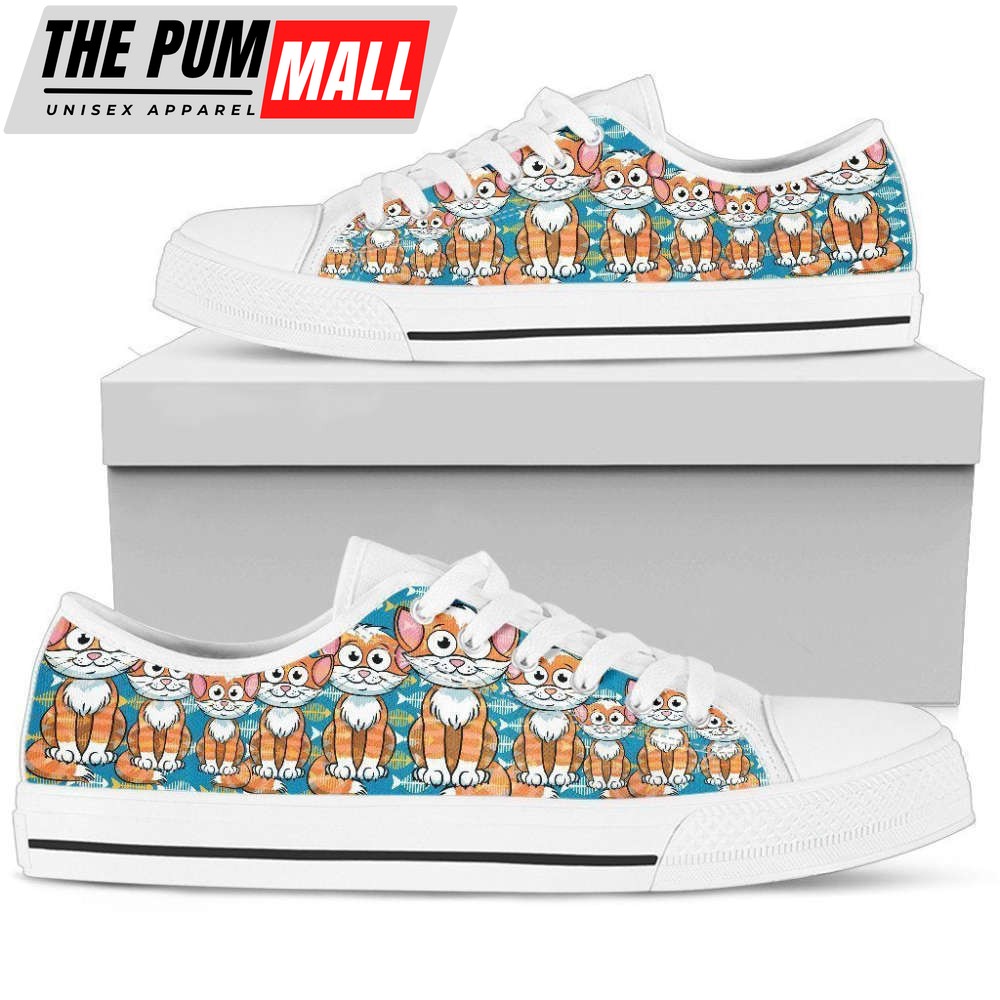 Cute Cat Women’s Low Top Shoe – Comfortable & Trendy Footwear