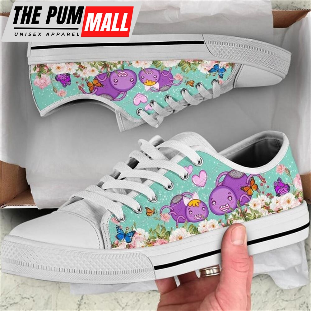 Cute Couple Spider Love Flower Watercolor Low Top Shoes – Low Top Shoes Mens, Women