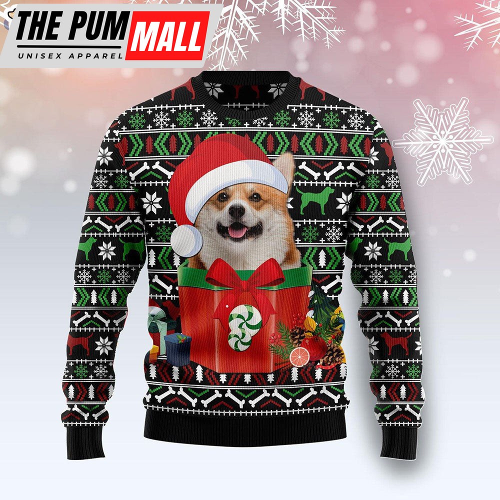 Cute Gift Funny Dog In The Gift Box Ugly Christmas Sweater – Xmas Gifts For Him or Her