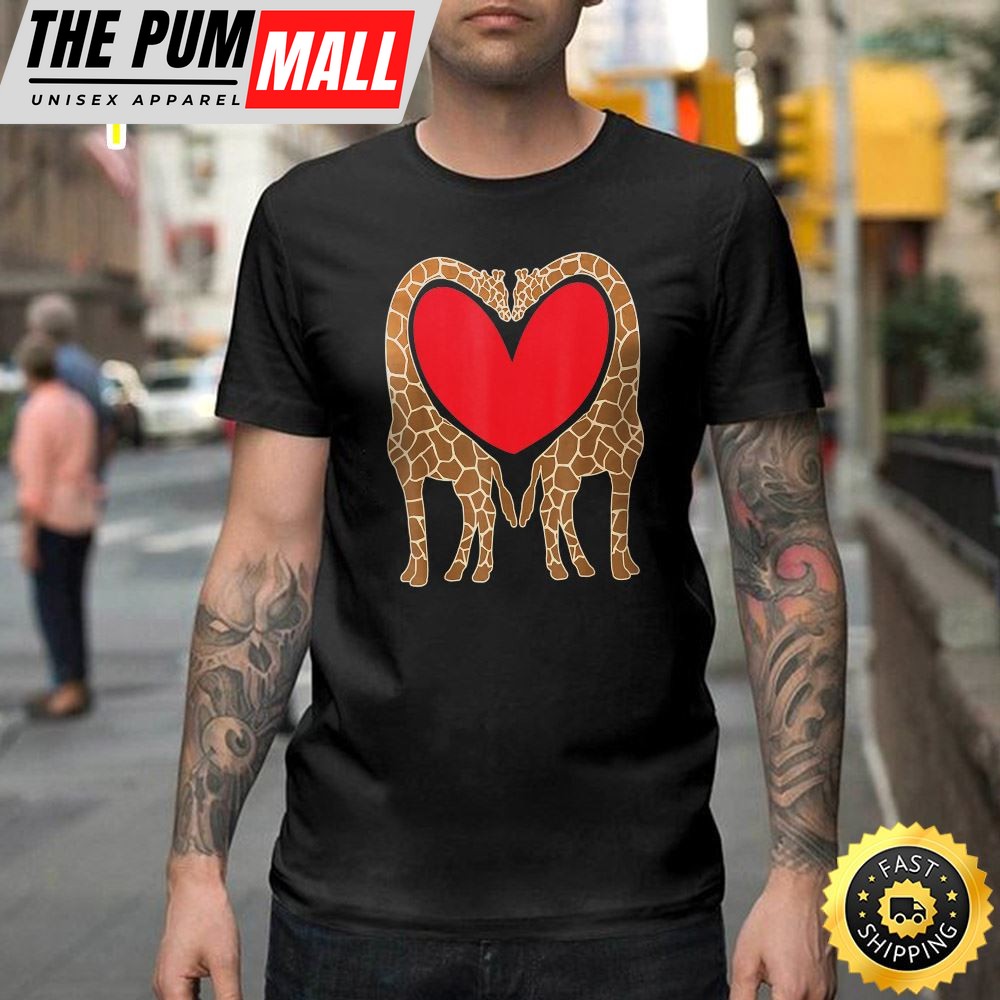 Cute Giraffe Fun Valentine Gift For Giraffe Lovers Happy Valentines Day Unisex T-shirt