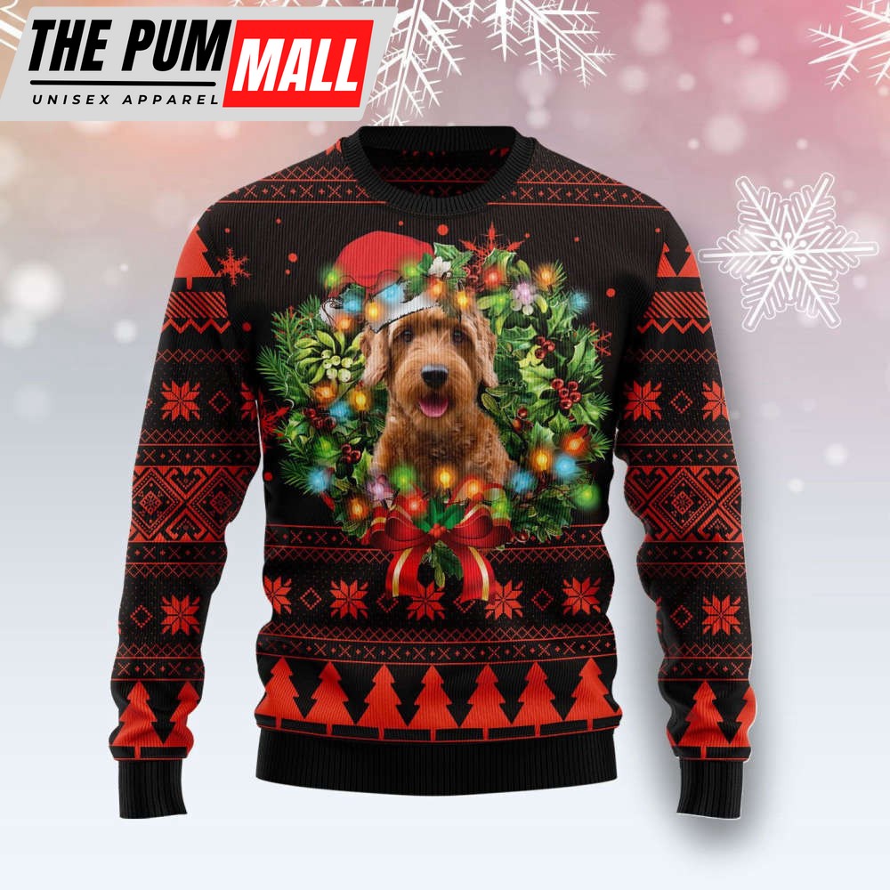 Cute Goldendoodle Ugly Christmas Sweater, Gift For Pet Lovers, Unisex Crewneck Sweater