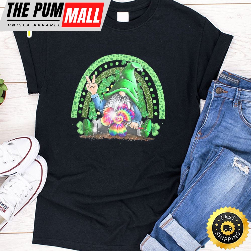 Cute Lucky Rainbow Gnome Happy St Patricks Day Family Outfit T-Shirt