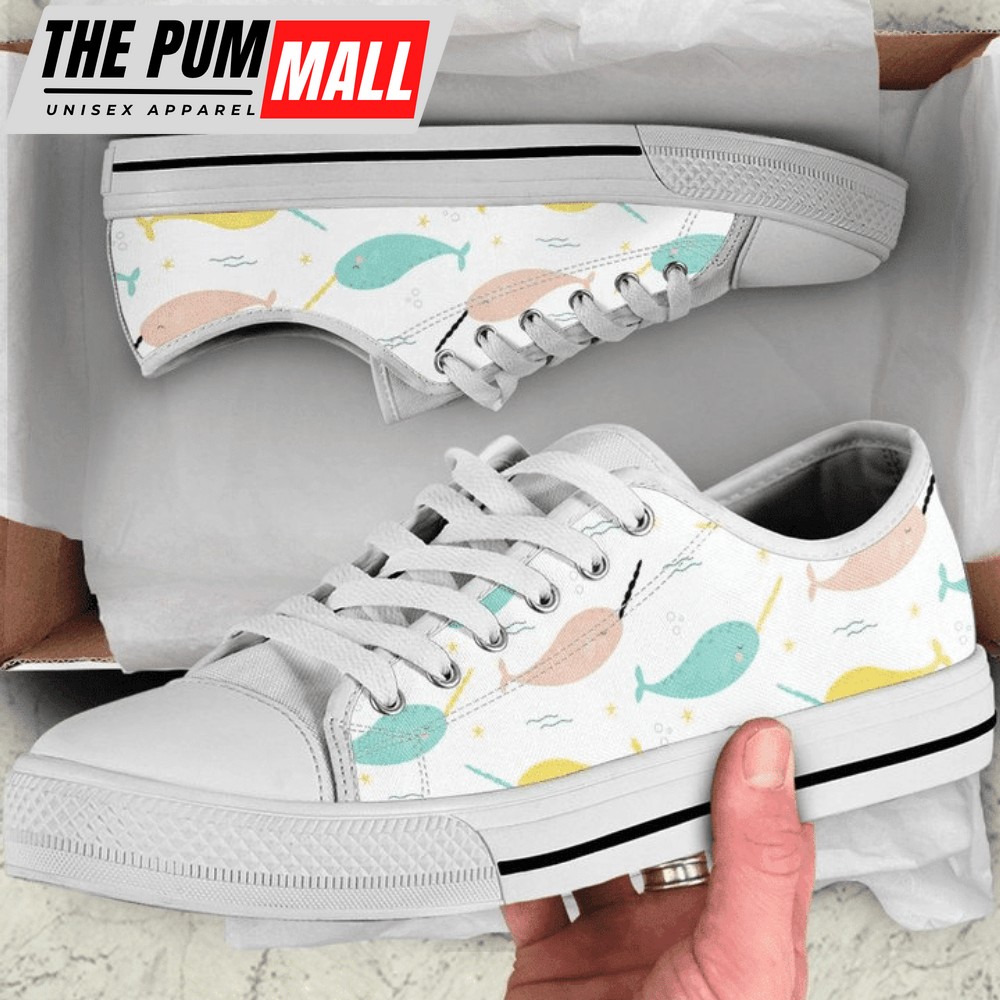 Cute Narwhals Low Top Shoes PN206128Sb – Comfortable & Trendy Footwear