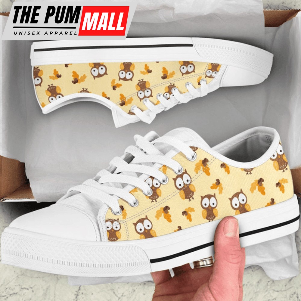 Cute Owl Low Top Shoes PN206126Sb – Comfortable & Trendy Footwear