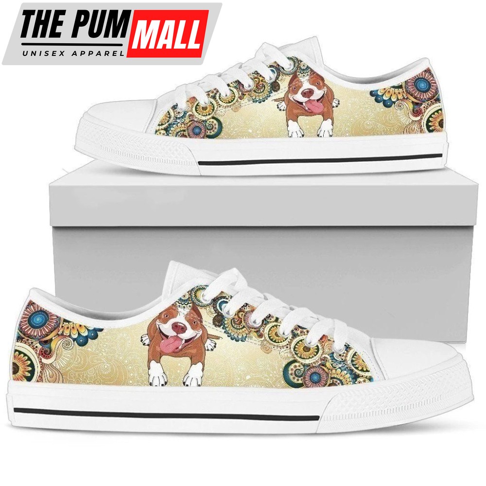 Cute Pitbull Women’s Sneakers Low Top Shoes Style