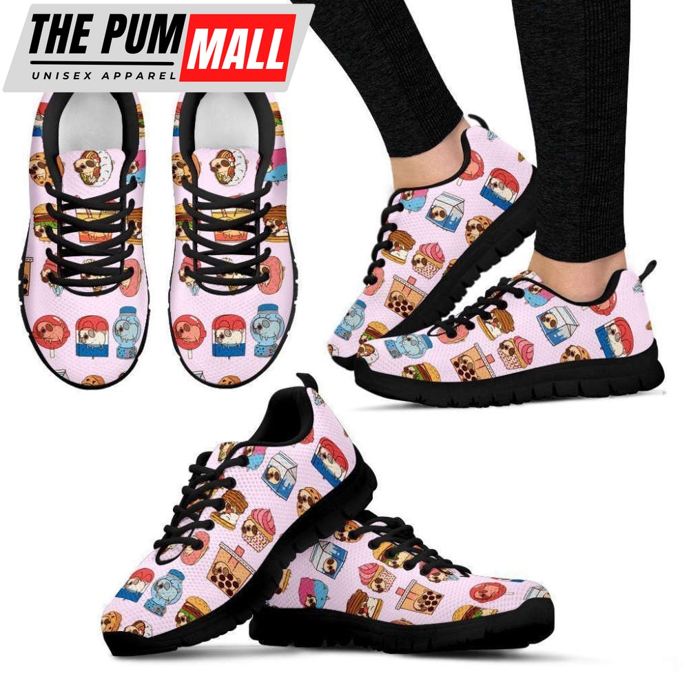 Cute Pug Dog Sneakers Walking Running Lightweight Casual Shoes For Men And Women Funny For Pug Lover