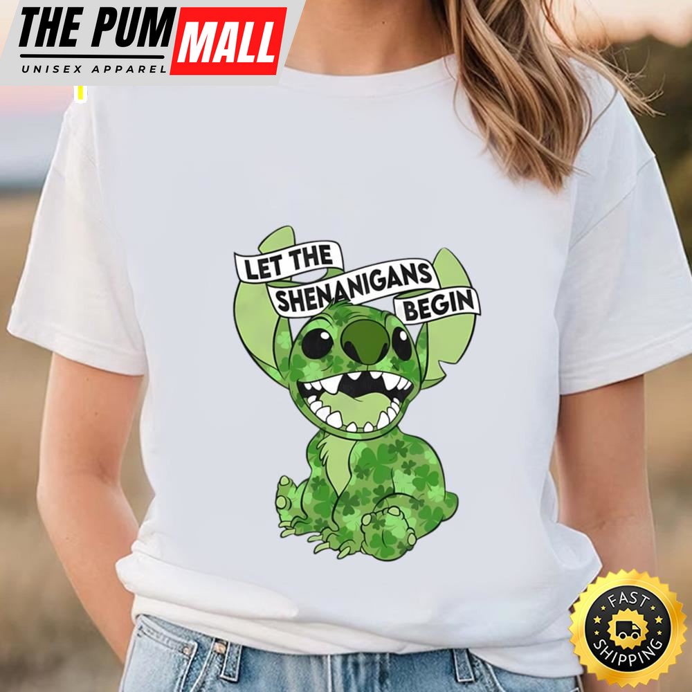 Cute Stitch St Patricks Day Stitch Shenanigans Irish Awesome Shirts