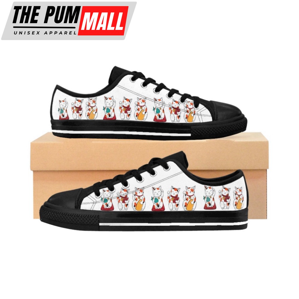 Cute Women’s, Teens Feelin Lucky Cat Sneakers Kawaii Pastel Goth Cute Cute Style