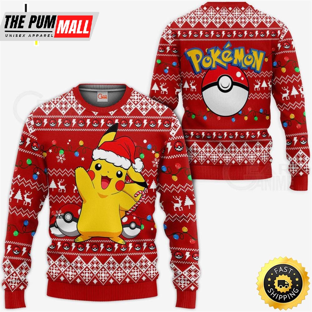 Cute Xmas Pikachu Ugly Christmas Sweater