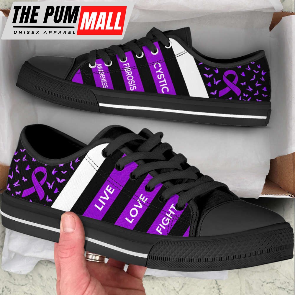 Cystic Fibrosis Shoes Plaid Low Top Shoes Canvas Shoes