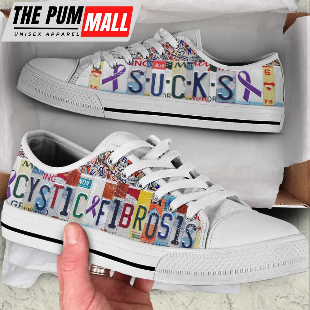cystic-fibrosis-sucks-shoes-license-plates-low-top-shoes-canvas-shoes-84iniarj Cystic Fibrosis Sucks Shoes License Plates Low Top Shoes Canvas Shoes