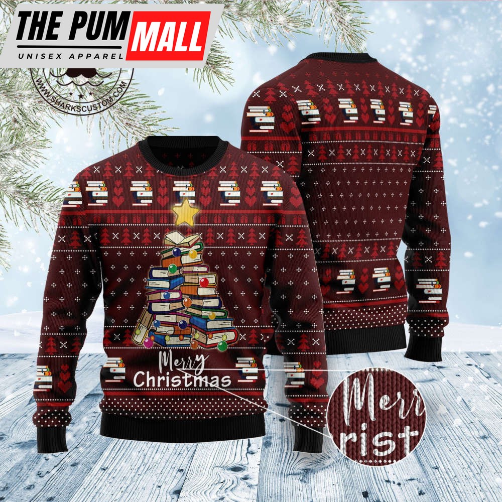 d1211-book-pine-ugly-christmas-sweater-noel-malalan-signature-knqowh8v D1211 Book Pine Ugly Christmas Sweater – Noel Malalan Signature