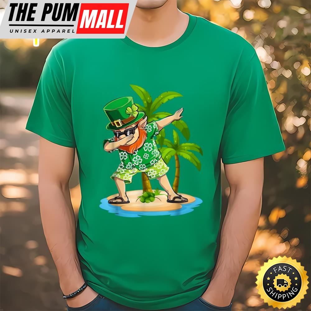 Dabbing Leprechaun Happy St Patricks Day Aloha Hawaii T-Shirt