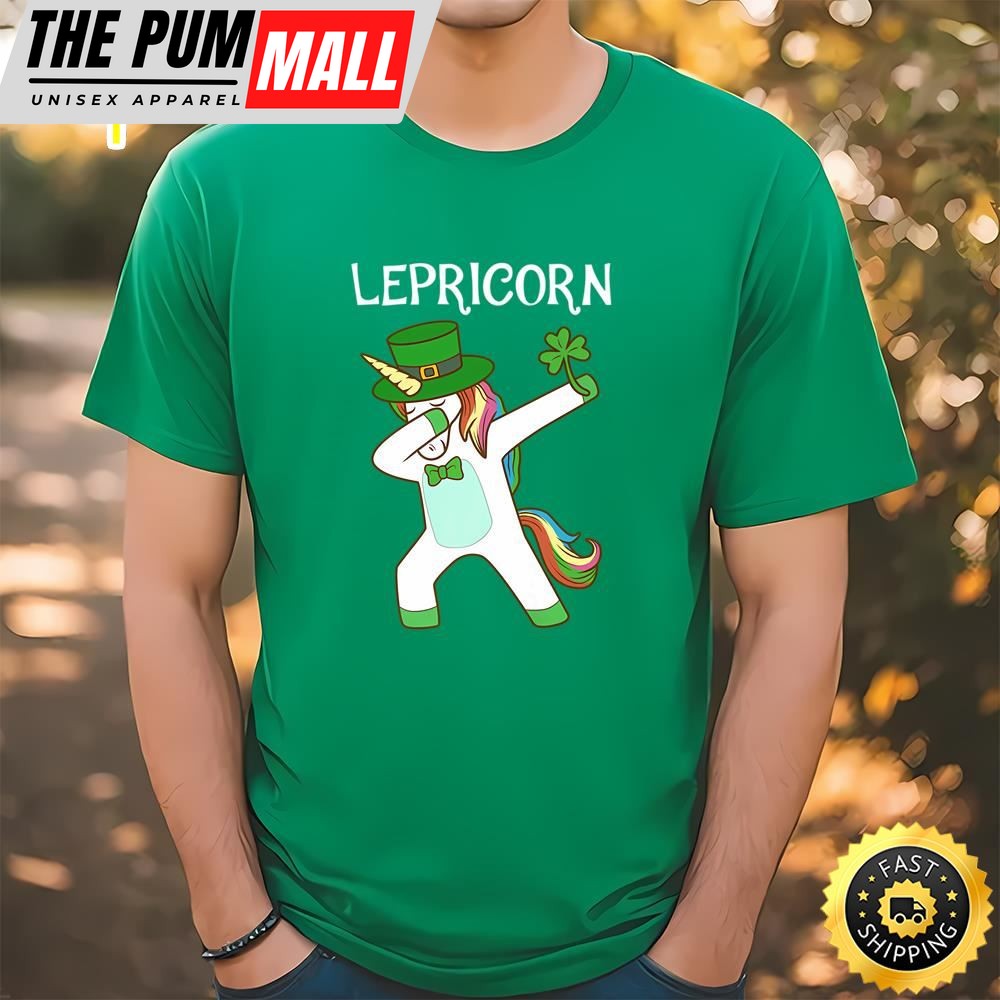 Dabbing Lepricorn Irish Unicorn Patricks Day T-Shirt