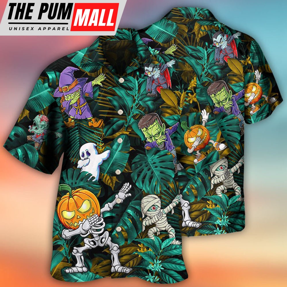 Dabbing Skeleton Zombie Tropical Hawaiian Shirt