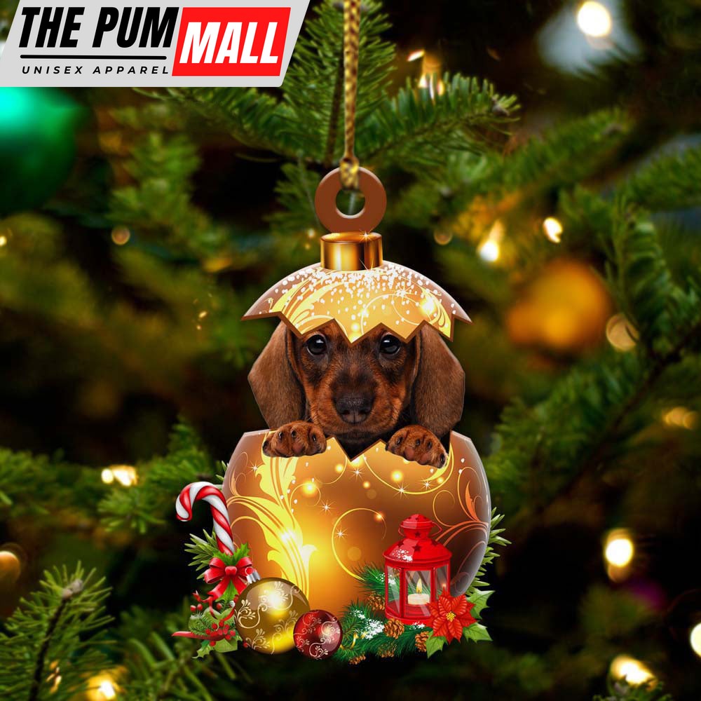 Dachshund 03 In Golden Egg Christmas Ornament – Car Ornament – Unique Dog Gifts For Owners Limited Edition