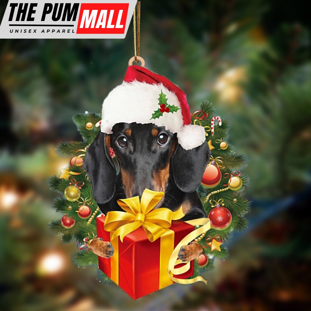 Dachshund 2 Give Gifts Hanging Ornament – Flat Acrylic Dog Ornament – Dog Lovers Gifts For Him Or Her Limited Edition