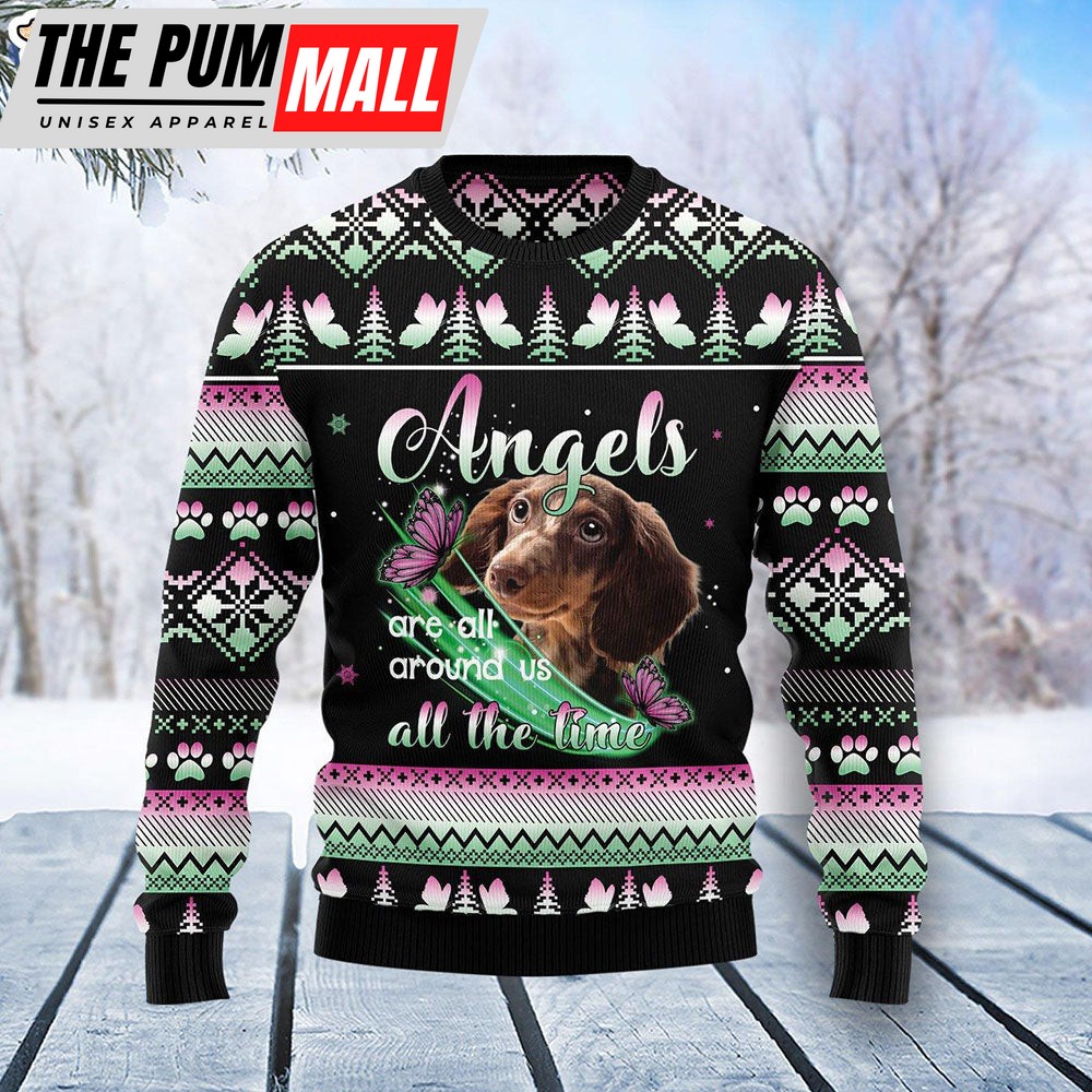 Dachshund Angel Dog Lover Ugly Christmas Sweater – Xmas Gifts For Him or Her
